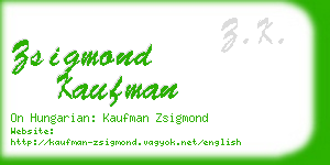 zsigmond kaufman business card